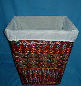 Rectangle Willow Laundry Basket with Liner
